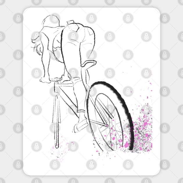 Bicycle rider girl watercolor pencil art, girl on bike, watercolor fashion art, bicycle art Magnet by PrimeStore